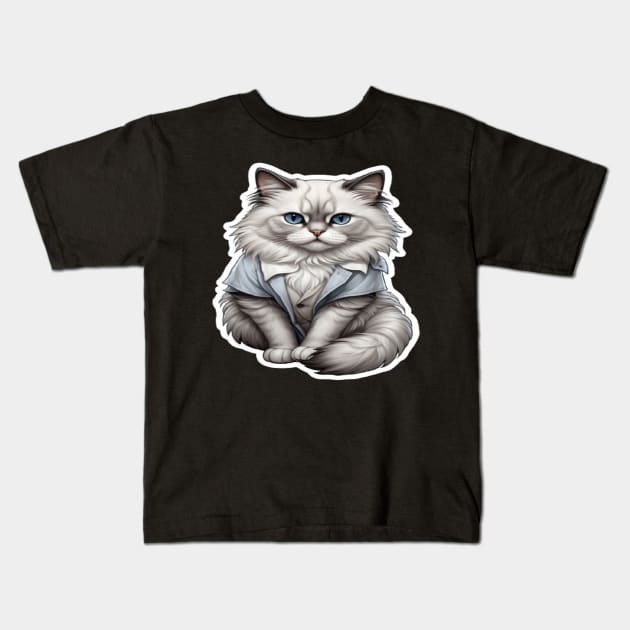 Ragdoll Cats: Loveable Cuddles with cute Eyes Kids T-Shirt by KhaledAhmed6249